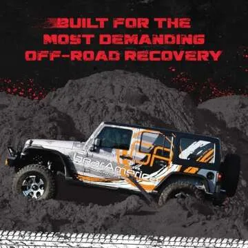 GearAmerica Tree Saver Tow Bundle - 3" x 8' Strap & 3" x 20' Recovery Rope - 35,053 lbs (17.5 US Tons) Offroad, Weather Resistant, Triple Reinforced Loops - ATV Accessories - Tow Strap