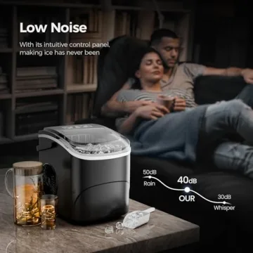 Electactic Ice Maker - 26Lbs/24H Portable & Self-Cleaning