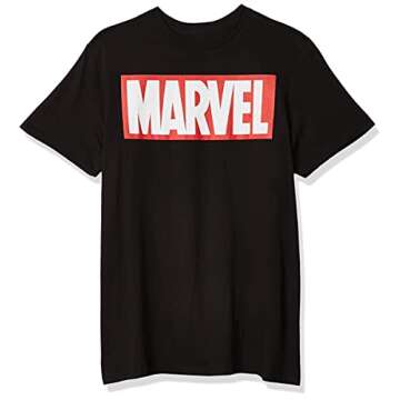 Marvel Men's Classic Logo T-Shirt - Fan Favorite Black Tee