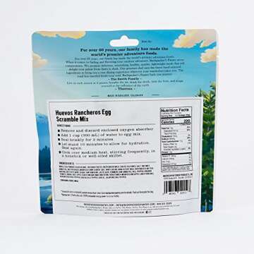 Backpacker's Pantry Huevos Rancheros Egg Scramble Mix, 2 Servings Per Pouch, Freeze Dried Food, 15 Grams of Protein, Vegetarian