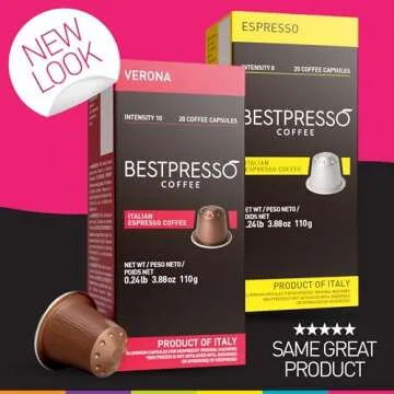 Bestpresso Coffee for Nespresso Original Machine 120 Aluminum pods Certified Genuine Espresso Verona...