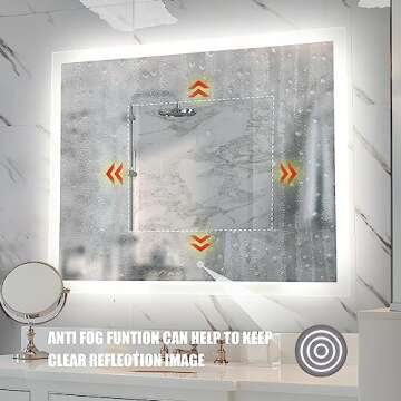 KAASUN 40" x 28" Inch LED Bathroom Wall-Mounted Backlit Vanity Mirror High Lumen Anti-Fog Waterproof Horizontal Installation with Touch Switch