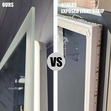 KAASUN 40" x 28" Inch LED Bathroom Wall-Mounted Backlit Vanity Mirror High Lumen Anti-Fog Waterproof Horizontal Installation with Touch Switch