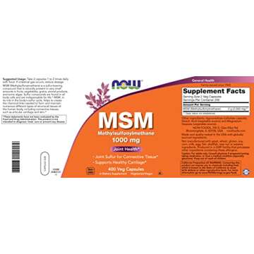 Now MSM 1000mg Veg Capsules, Joint Health Supplement