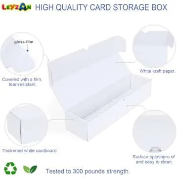 Leyzan Trading-Card Storage Box, 8-Pack • 1000 Count Corrugated Cardboard Storage Box with dividers & labels for TCG/Magic/Mtg storage and Collection, 14.4 INCH Horizontal