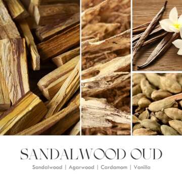 AOOVOO Scented Candles for Men - Sandalwood & Oud Aroma