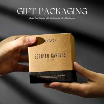 AOOVOO Scented Candles for Men - Sandalwood & Oud Aroma
