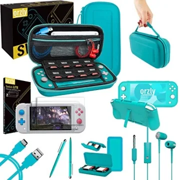 Orzly Switch Lite Accessories Bundle - Case & Screen Protector for Nintendo Switch Lite Console, USB...
