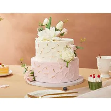 Kootek Cake Boards Drums 12 Inch Round, 1/2" Thick Decorating Supplies White 6-Pack Sturdy Corrugated Cardboard Base, Base para Pastel