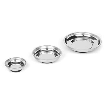 Mayouko 3-Piece Round Magnetic Trays Set - Durable, Versatile Tool Holders