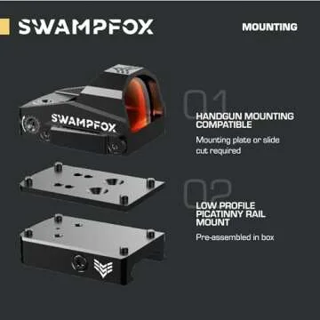 Swampfox Kingslayer RMR Footprint 1x22 Pistol Dot Sight, Red Dot (3 MOA)