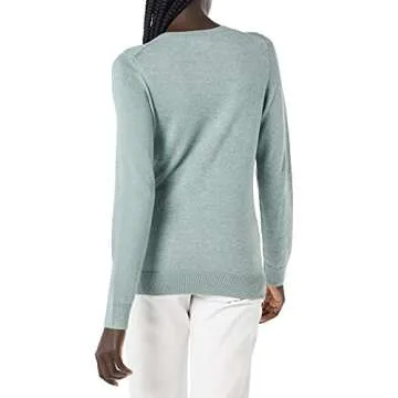 Amazon Essentials Women's Long-Sleeve Lightweight Crewneck Sweater (Available in Plus Size), Sage Green Heather, X-Small