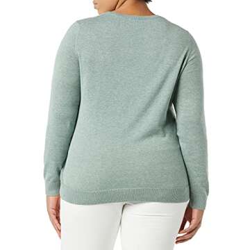 Amazon Essentials Women's Long-Sleeve Lightweight Crewneck Sweater (Available in Plus Size), Sage Green Heather, X-Small