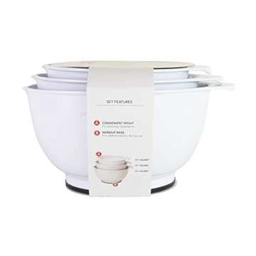 KitchenAid Classic Mixing Bowls Set - Durable & Non-Slip