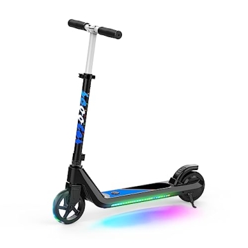 LINGTENG Electric Scooter for Kids Age 6-10 - Adjustable Speed & Height, with Flash Lights