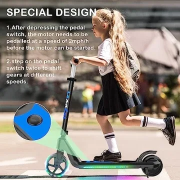 LINGTENG Kids Electric Scooter with Adjustable Height
