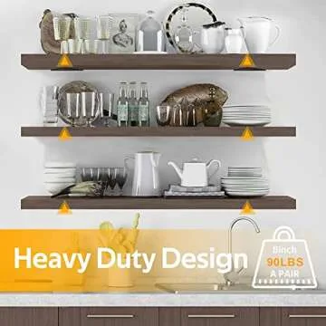 Heavy Duty Shelf Brackets - 90lbs Capacity Steel Braces