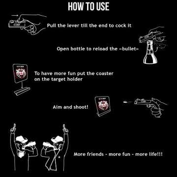 Funny Beer Bottle Opener Gun Shooter Launcher - Beer Bottle Cap Gun Unique Gifts for Men, Cool Birthday Gift Ideas For Dads, Guys, Boyfriend, Husband