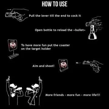 Funny Beer Bottle Opener Gun Shooter Launcher - Beer Bottle Cap Gun Unique Gifts for Men, Cool Birthday Gift Ideas For Dads, Guys, Boyfriend, Husband