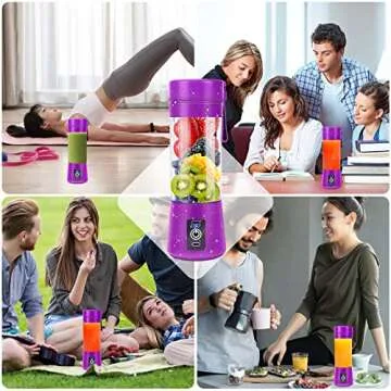 Portable Blender, MIAOKE Personal Mini Juice Blender, USB Rchargeable Juicer Cup with Six Blades in 3D, Smoothie Blender Home/Office/Outdoors, Dark P