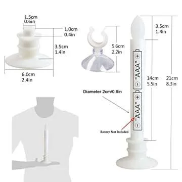 CelebrationLight 10 Pack Flameless Taper Candles with Remote