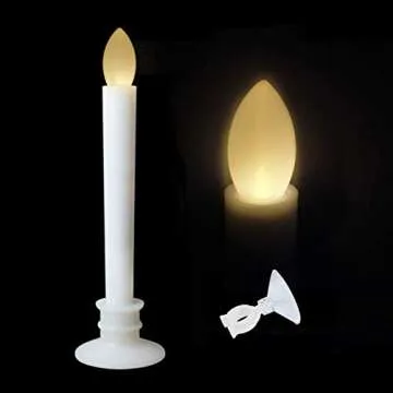 CelebrationLight 10 Pack Flameless Taper Candles with Remote
