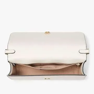 Kate Spade New York Women's Madison Saffiano Leather Large Flip CrossBody Bag, Toasted Hazelnut