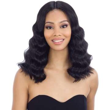 VENETIA (1B Off Black) - Freetress Equal Synthetic 5 inch Deep Lace Part Wig