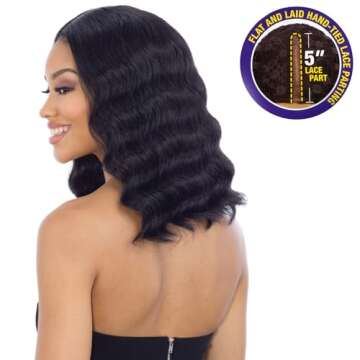 VENETIA (1B Off Black) - Freetress Equal Synthetic 5 inch Deep Lace Part Wig