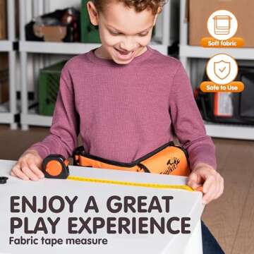 JOYIN 19Pcs Kids Tool Set - Construction Belt & Drill