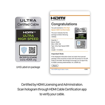 Zeskit Lite Slim HDMI Cable 48Gbps 4K120 8K60 HDR