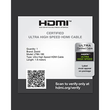 Zeskit Lite Slim HDMI Cable 48Gbps 4K120 8K60 HDR