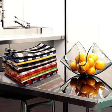 Urban Villa Cotton Dinner Napkins Set of 12, 20x20 Inche Soft Premium Cotton Napkins, Hotel Quality Highly Absorbent, Reusable & Washable Mitered Corner Table Dinner Napkins - (Multicolor, Checkerd)