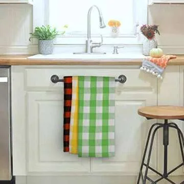 Urban Villa Cotton Dinner Napkins Set of 12, 20x20 Inche Soft Premium Cotton Napkins, Hotel Quality Highly Absorbent, Reusable & Washable Mitered Corner Table Dinner Napkins - (Multicolor, Checkerd)