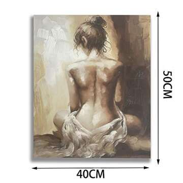 MYSNKU DIY Oil Painting Paint by Numbers Kits,No Wooden Frame,with Brushes Painting Kits Sexy Nude Girl Canvas Wall Art Hang Home Decor 16x20 Inch