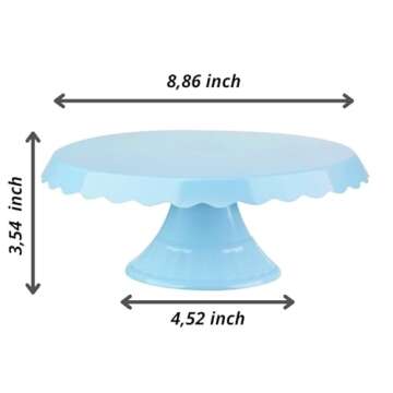 Grupo Mirandinha - Thin Acrylic Cake Stand with Lace - Durable, Elegant and Reusable Design for Special Occasions - Baby Blue Finish