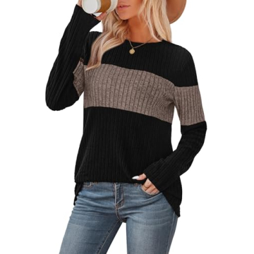 Fall Outfits for Women 2025 Long Sleeve Shirts Dressy Casual Tops Winter Clothing Trendy Sweaters Co...