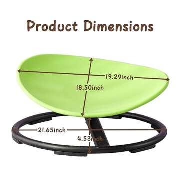 GAKINUNE Kids Sensory Chair for Autism Kids Swivel Chair, Sensory Spin Chair Seat Improve Physical Coordination Wobble Chair for Kids Sit and Spin Relief of Motion Sickness (Green)