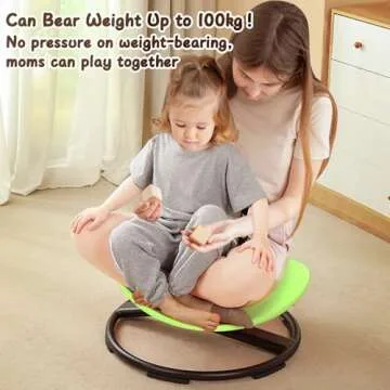 GAKINUNE Kids Sensory Chair for Autism Kids Swivel Chair, Sensory Spin Chair Seat Improve Physical Coordination Wobble Chair for Kids Sit and Spin Relief of Motion Sickness (Green)