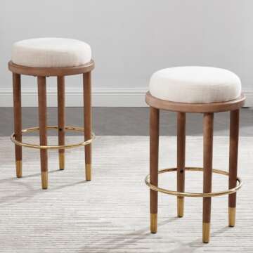 BESTANO Rustic Bar Stools - Stylish & Comfortable Seating