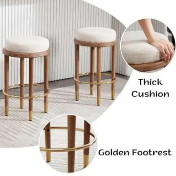 BESTANO Rustic Bar Stools - Stylish & Comfortable Seating