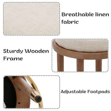 BESTANO Rustic Bar Stools - Stylish & Comfortable Seating