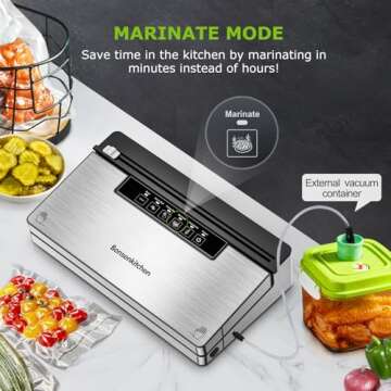 Powerful Bonsenkitchen Vacuum Sealer with 5 Modes