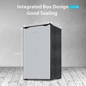 BANGSON Compact Fridge 3.2 CU.FT. Mini Refrigerator - Small Dorm Fridge with Freezer - 38 dB Low Noise - Adjustable Temperature - Reversible Door - An Idea Gift for Women and Kids, Silver