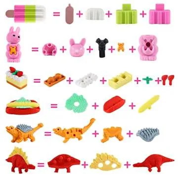 FiGoal 108 PCS Assorted Pencil Erasers with Storage Box 3D Puzzle Pencil Erasers Desk Pet Collectible Novelty Party Favors for Classroom Games Prizes Carnivals Valentine's Party Supplies