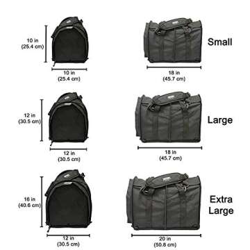 Sturdibag Extra Large Pet Carrier Flexible Height Pet Tote, Black,Size XL { 20"L x 16"H x 12"W}