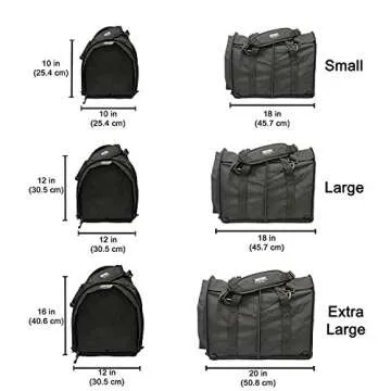 Sturdibag Extra Large Pet Carrier Flexible Height Pet Tote, Black,Size XL { 20"L x 16"H x 12"W}