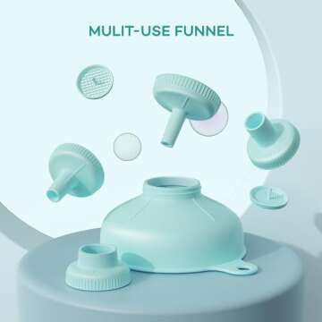 Pisol Wide Mouth Versatile Funnel, Canning Funnels for Kitchen Use, Food Grade Plastic Cooking Funne...