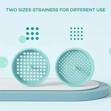 Pisol Wide Mouth Versatile Funnel, Canning Funnels for Kitchen Use, Food Grade Plastic Cooking Funnel Set with 4 Size Spouts and 2 Strainers for Filling Different Bottles and Bags, Teal