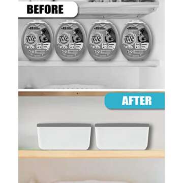 Skywin Large Laundry Pods Container Push Open with Grey Lid, Laundry Pod Holder 15 x 8.7 x 4.5 In, Holds 11 Pounds OR 120-150 Pods, Laundry Pod Container, Dishwasher Pods Container